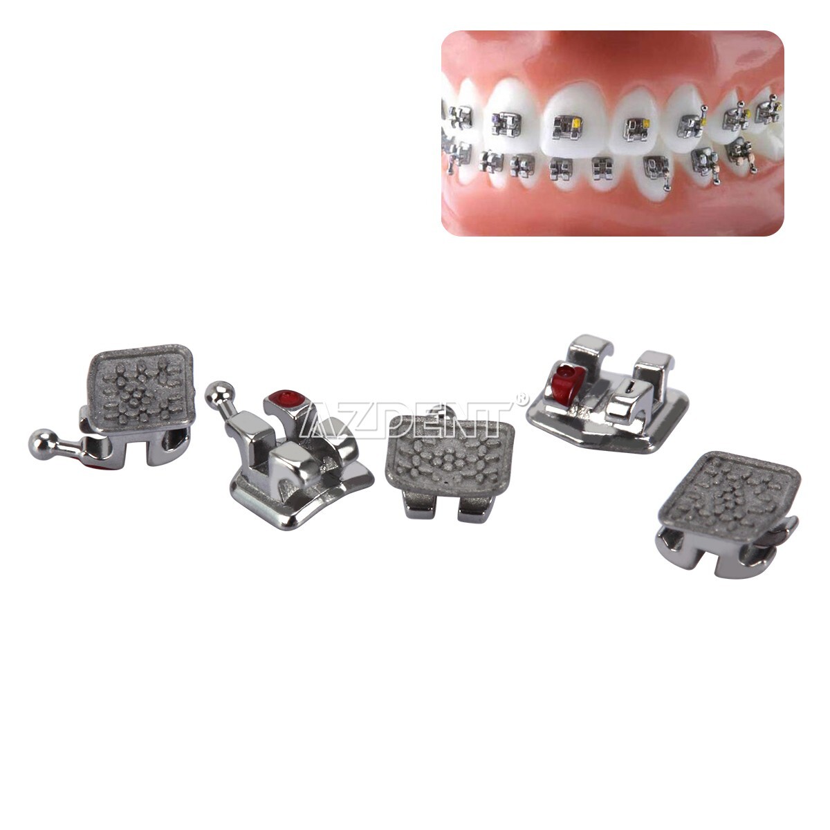 10Box AZDENT Orthodontic Dental Bracket Monoblock MIM Mini Roth.022 345 Hooks