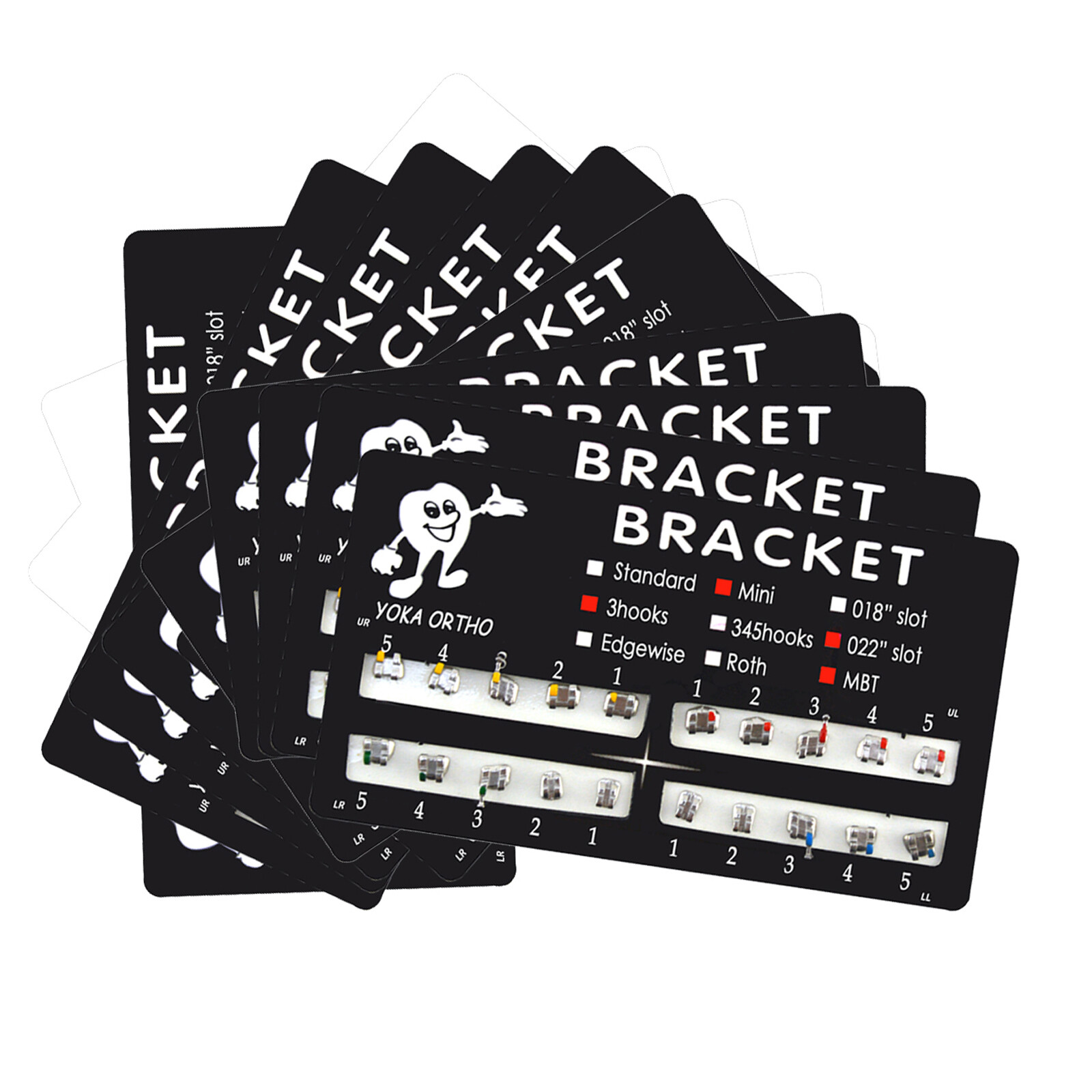 YOKA Dental Ortho Metal Brackets Braces Mini Standard Roth MBT 022 018 345 Hooks