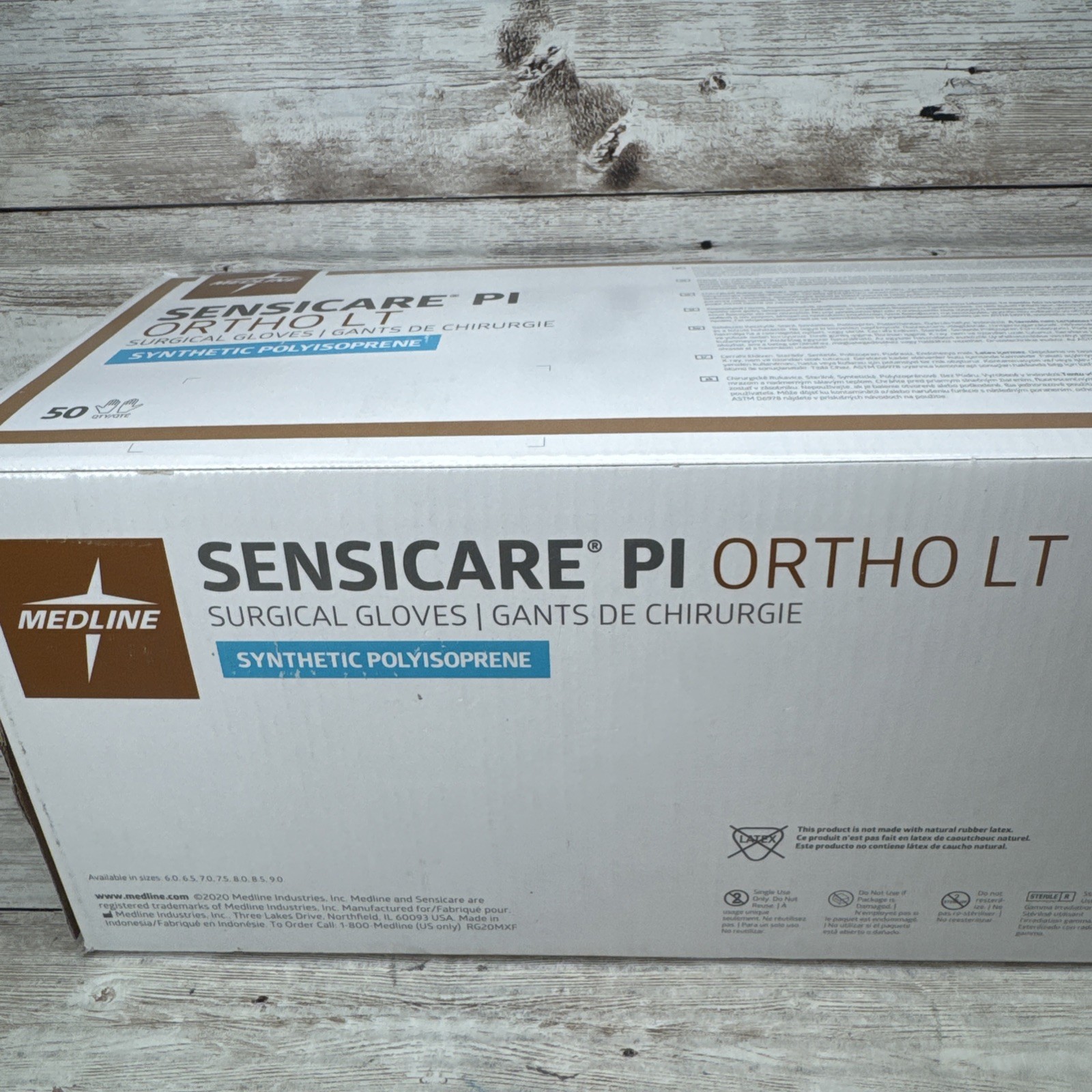 Sensicare Surgical Gloves PI ORTHO LT *1 Box 50 Pair* Sterile Size: 6 *See Date*