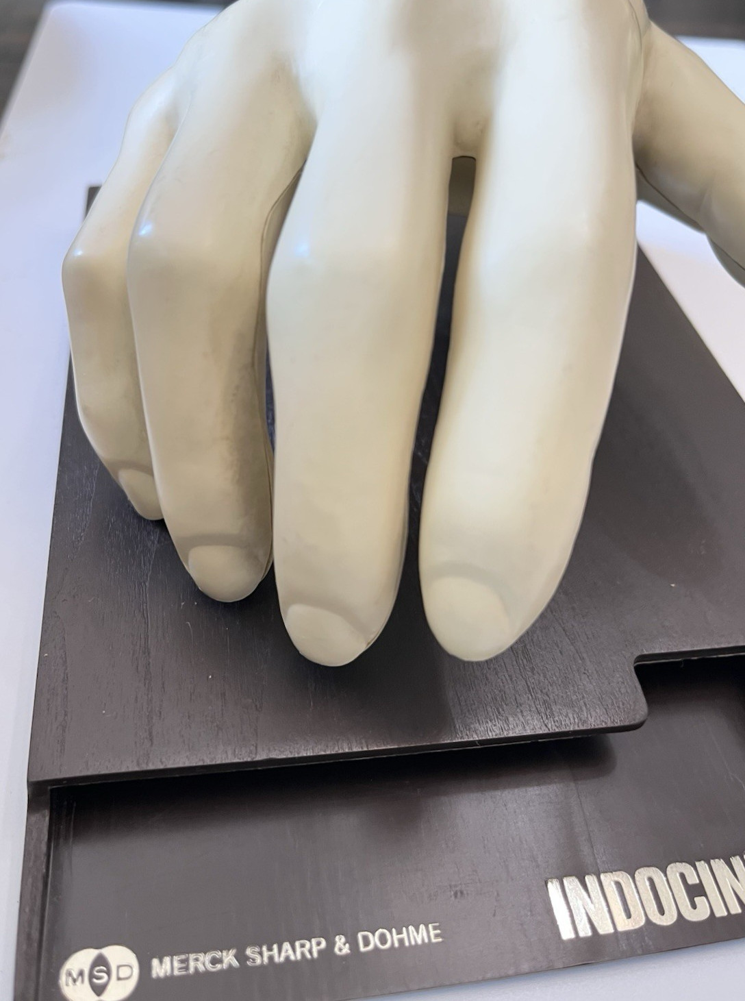 Vintage Merck Anatomical Medical Hand Model Indocin With Booklets 1967 Display