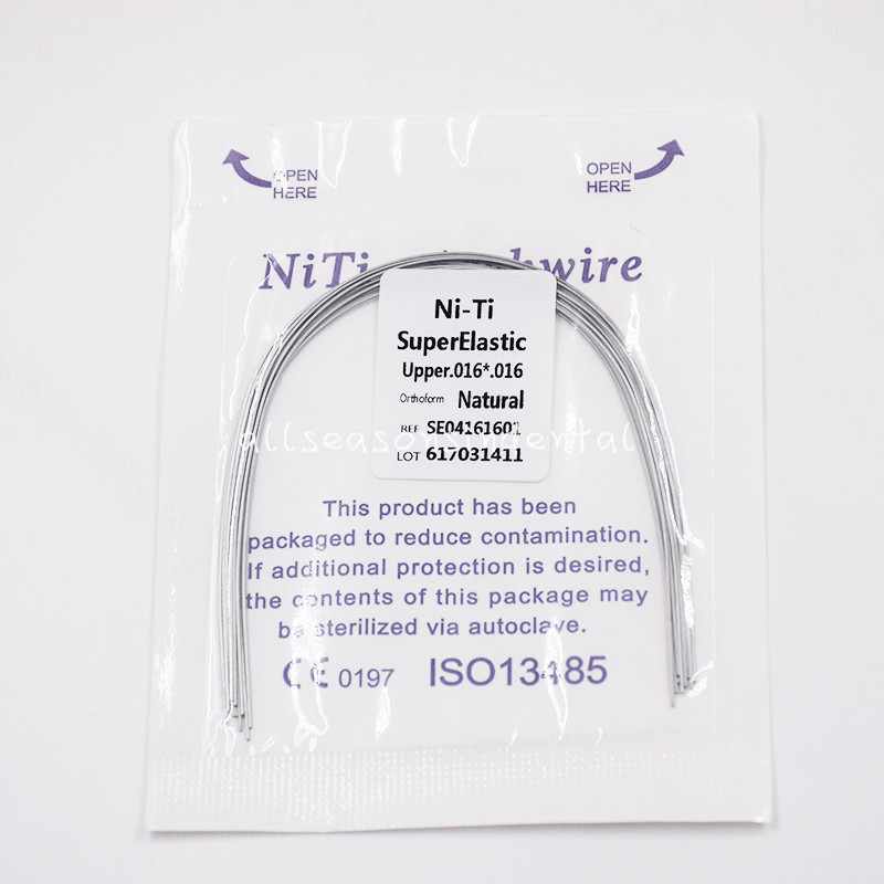 10Pcs Dental Ortho NITI Super Elastic Rectangular Arch Wires Natural 16*16 Upper