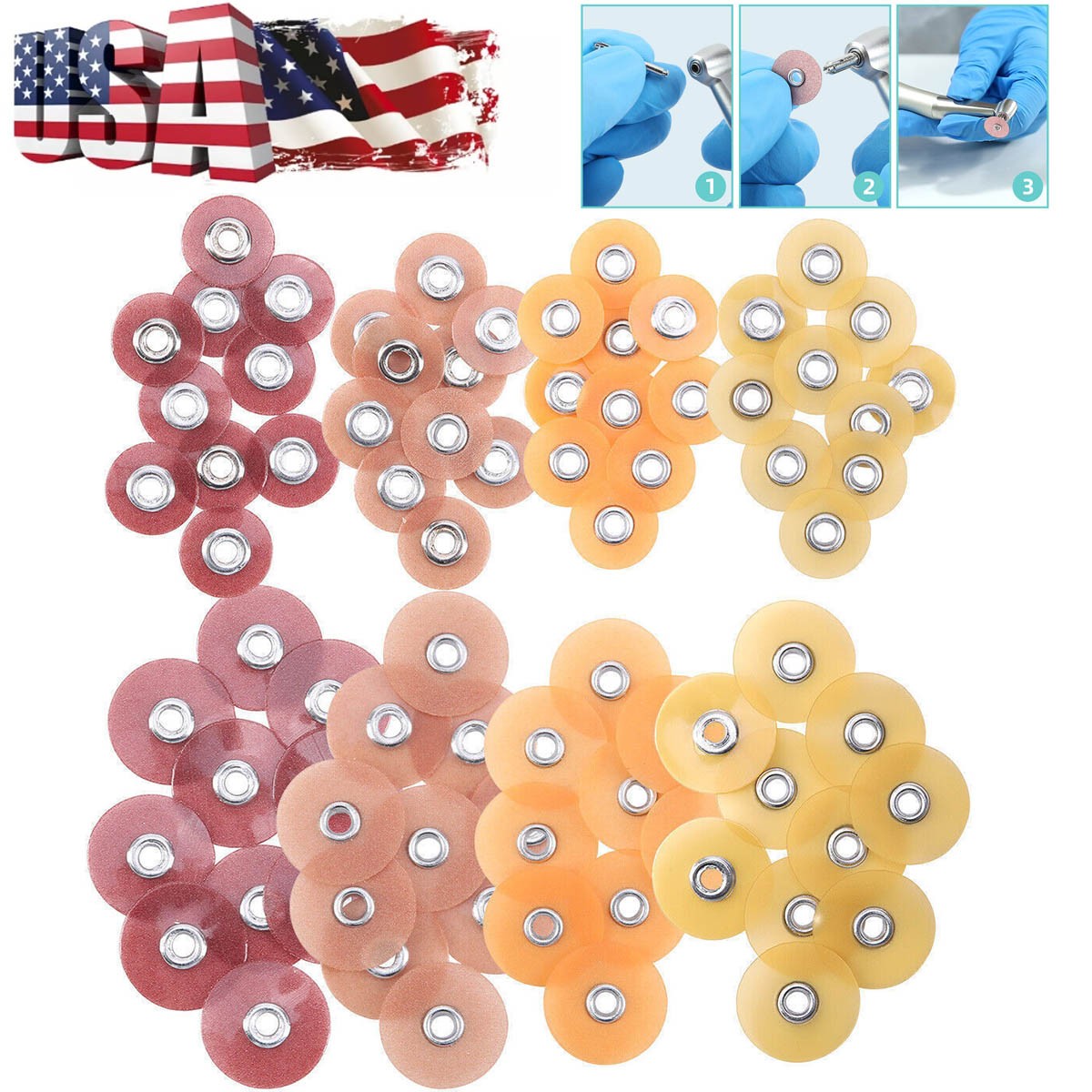 300pcs Dental Contouring Finishing Polishing Discs 9.5/12.7mm 50pcs/pack