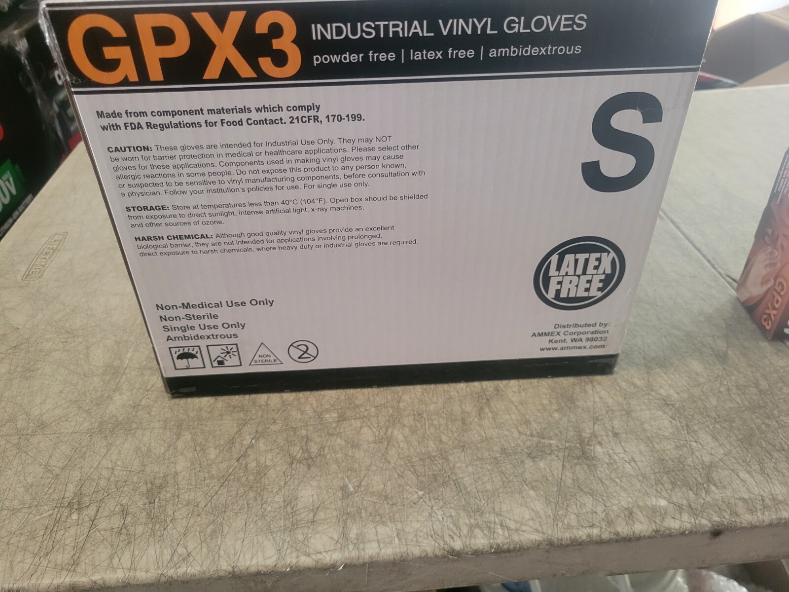 INDUSTRIAL VINYL GLOVES GPX3 SIZE SMALL (CASE OF 1000)