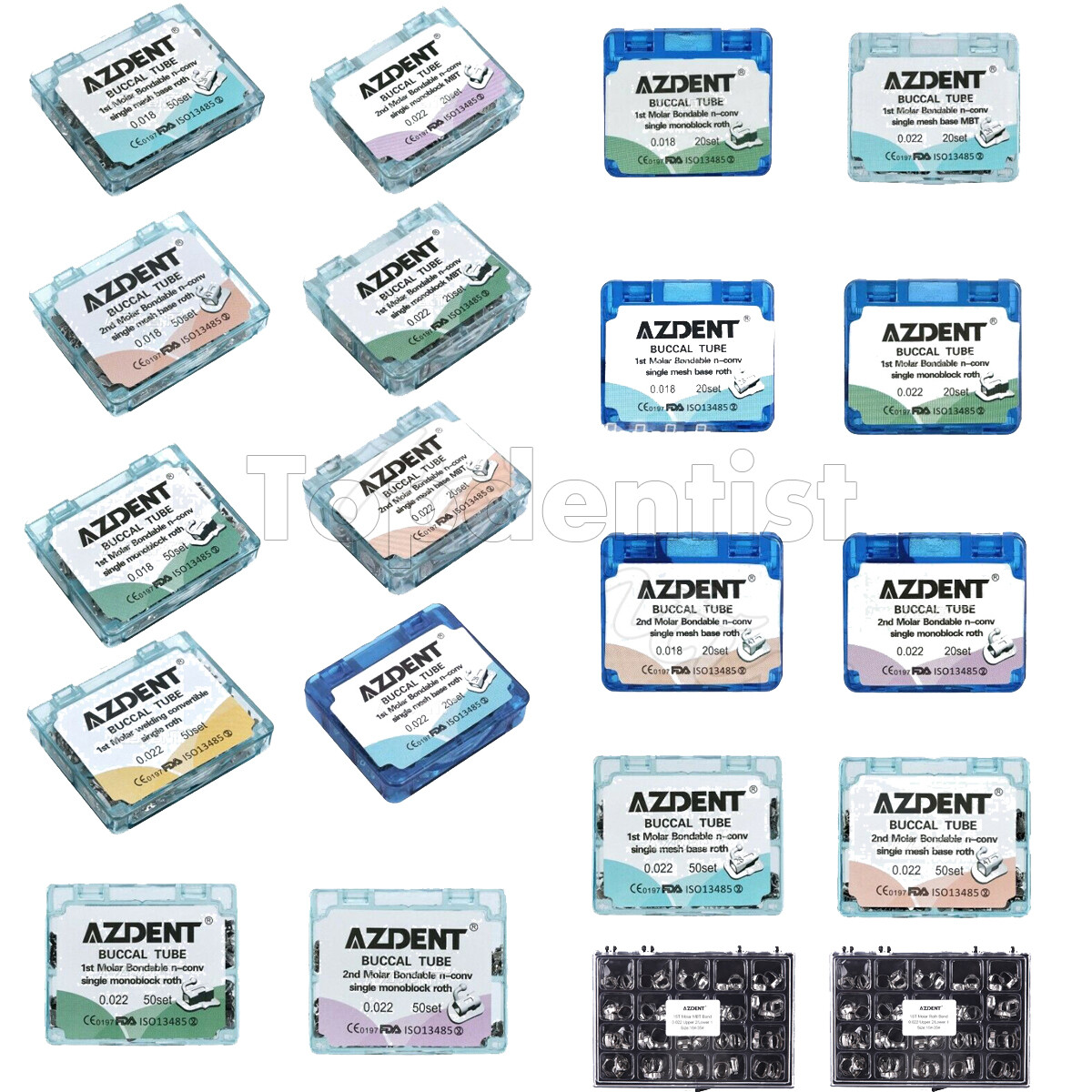 Tubos Bucales Adhesivos de Ortodoncia Dental Roth MBT 0.022/0.018 1º/2º Molar