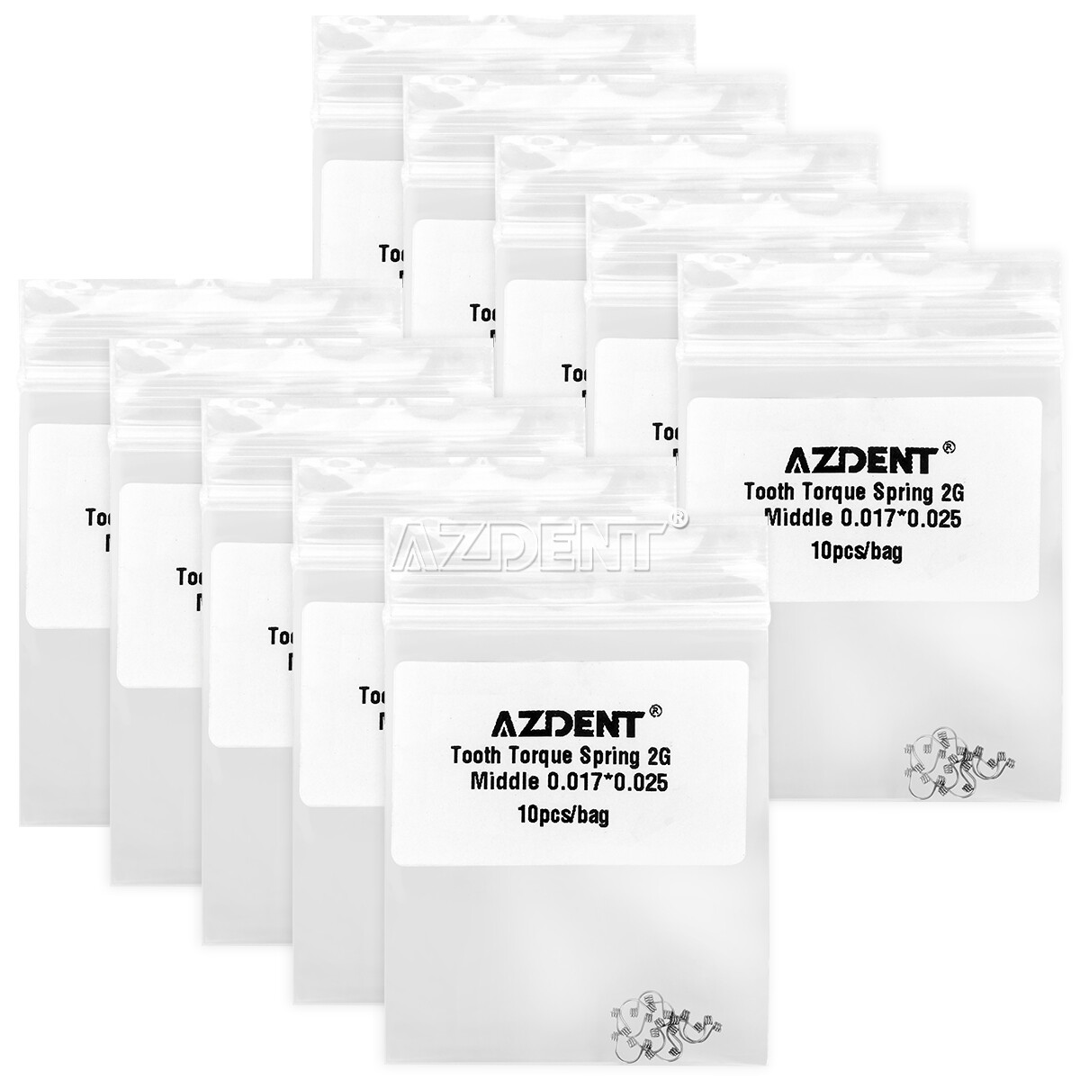 10pcs/Pack Dental Orthodontic Anterior Teeth Torque Rectangular Springs AZDENT