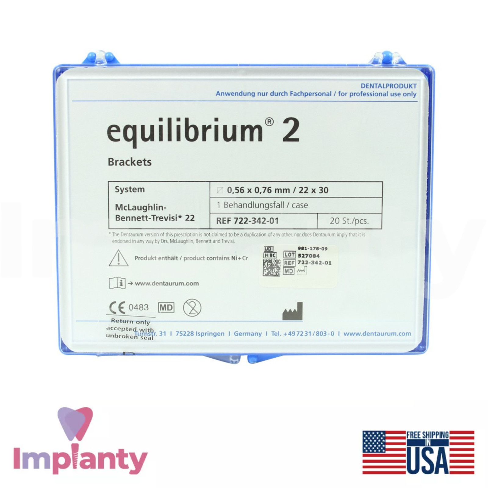 Dental MBT EquiIibrium 2 Brackets Kit Stainless Steel Laser-Structured Base