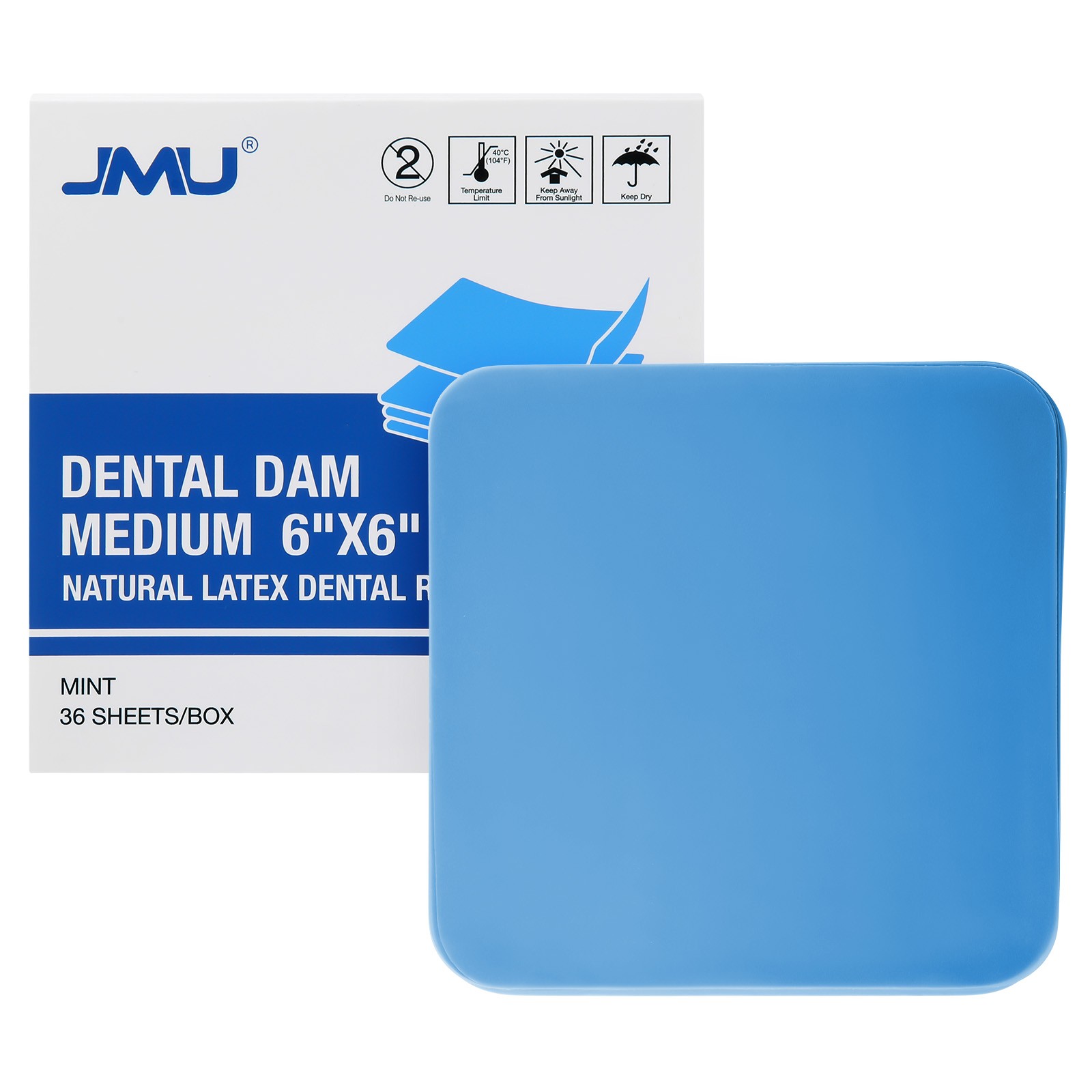 JMU Dental Rubber Dam Natural Latex Dental DIFFERENT COLORFUL 36 Sheets/Box