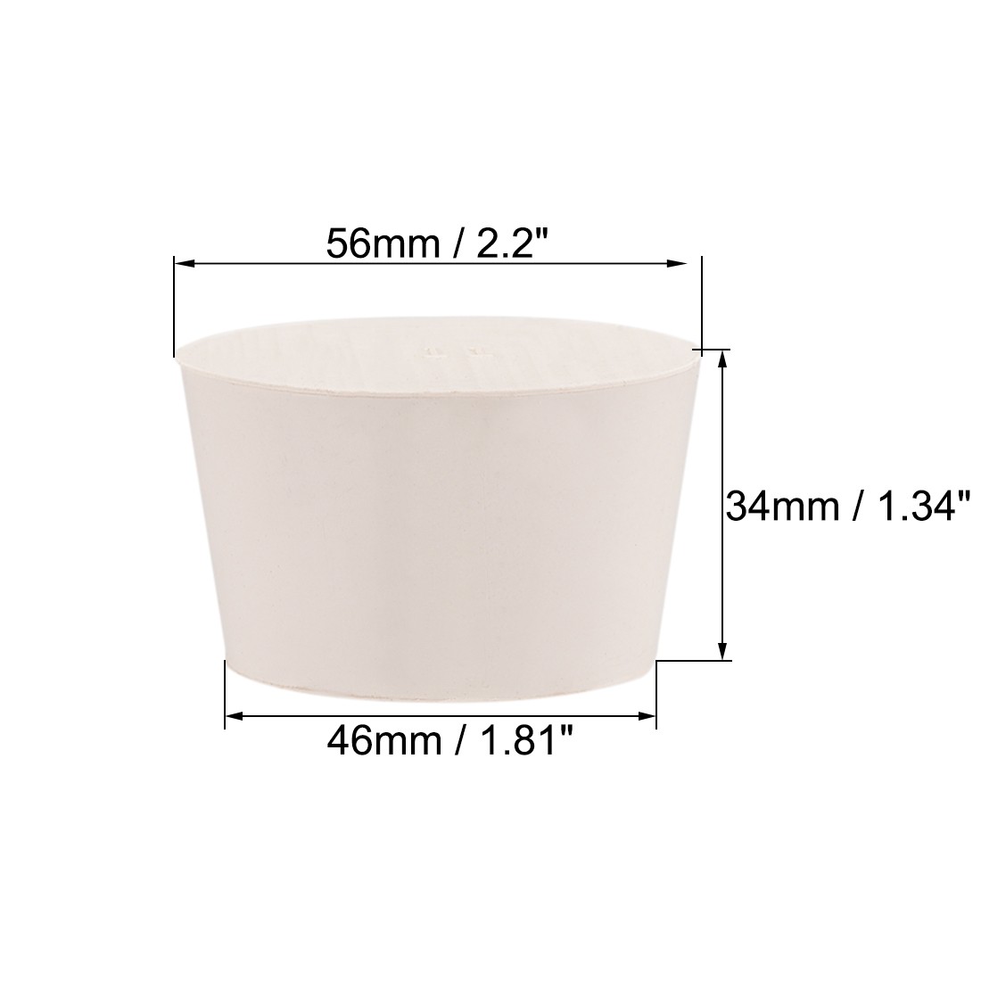 White Tapered Shaped Solid Rubber Stopper for Lab Tube Stopper Size 11,5Pcs