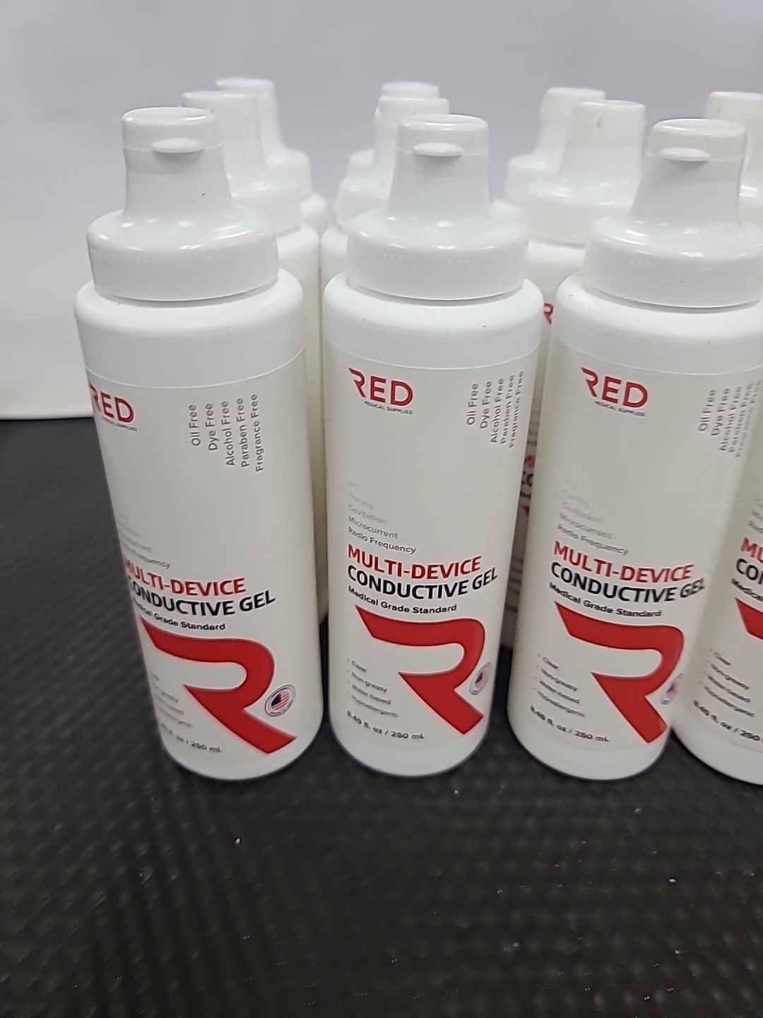 Red Conductive Ultrasound Gel Medium Viscosity Blue 250ml Set Of 12 Bottles