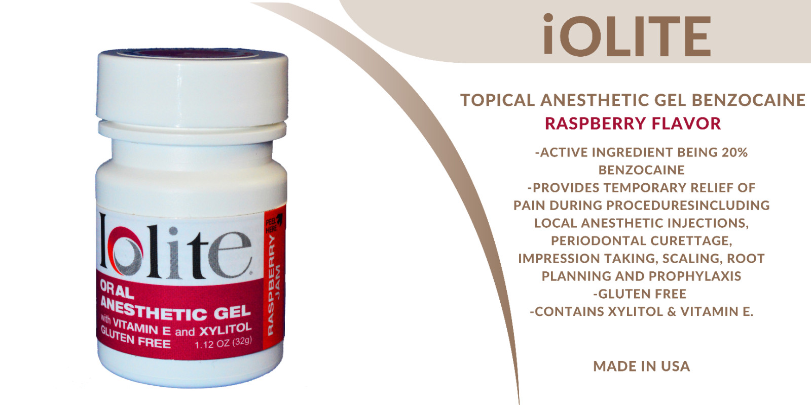 iOLITE Benzocaine 20% Topical Anesthetic Gel ASSORTED FLAVORS!!!-50 Bottles