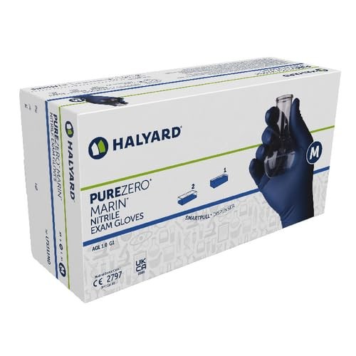 PUREZERO MARIN Nitrile Exam Gloves, 9.5 Inches Length, 6 Mil, Laboratory, Resear
