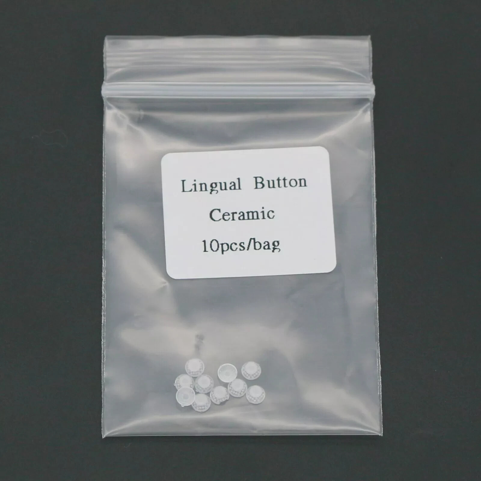 10Pcs/Pack Dental Orthodontic Ceramic Lingual Button Bondable Round Base Clear