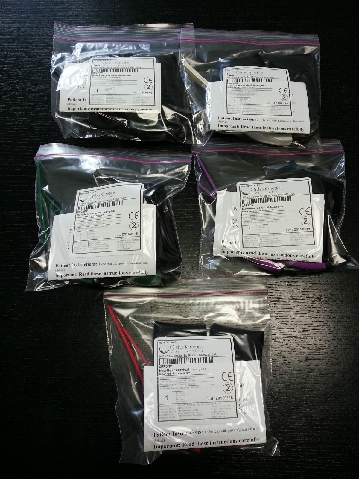 NEW! Ortho Kinetics NewGear orthodontic cervical headgear assortment (5) Unisex