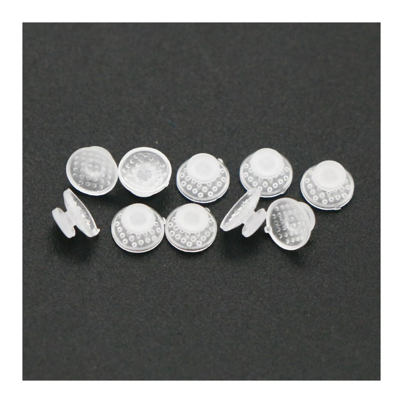 100 Pcs Dental Orthodontic Ceramic Lingual Button Clear Bondable Round Base Mesh