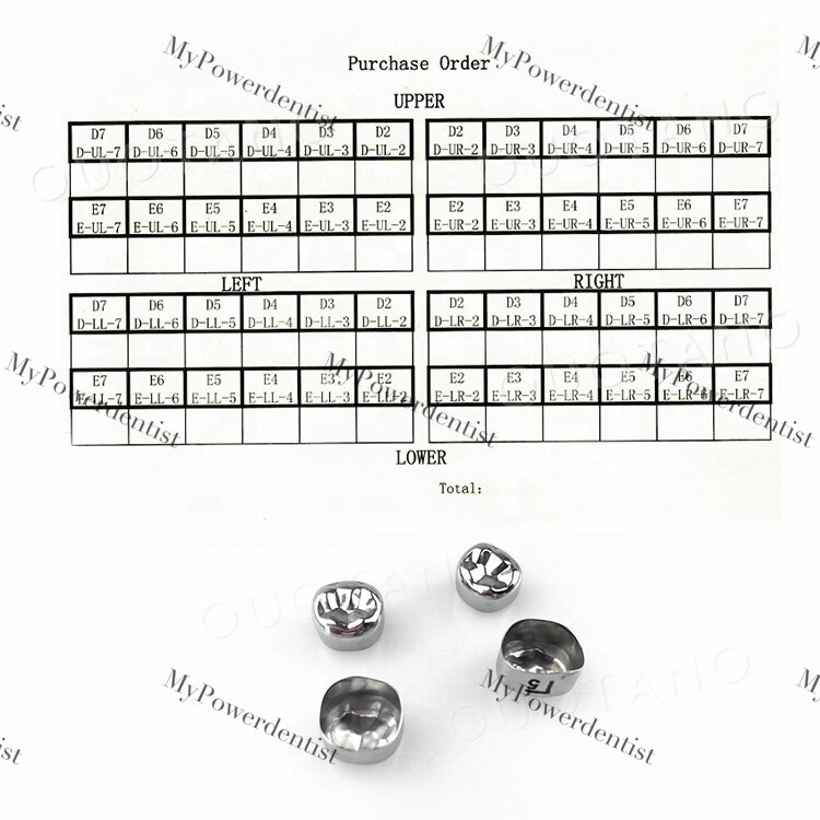Dental Kids Primary Molar Crown Stainless Steel Kit/Refill 48Size