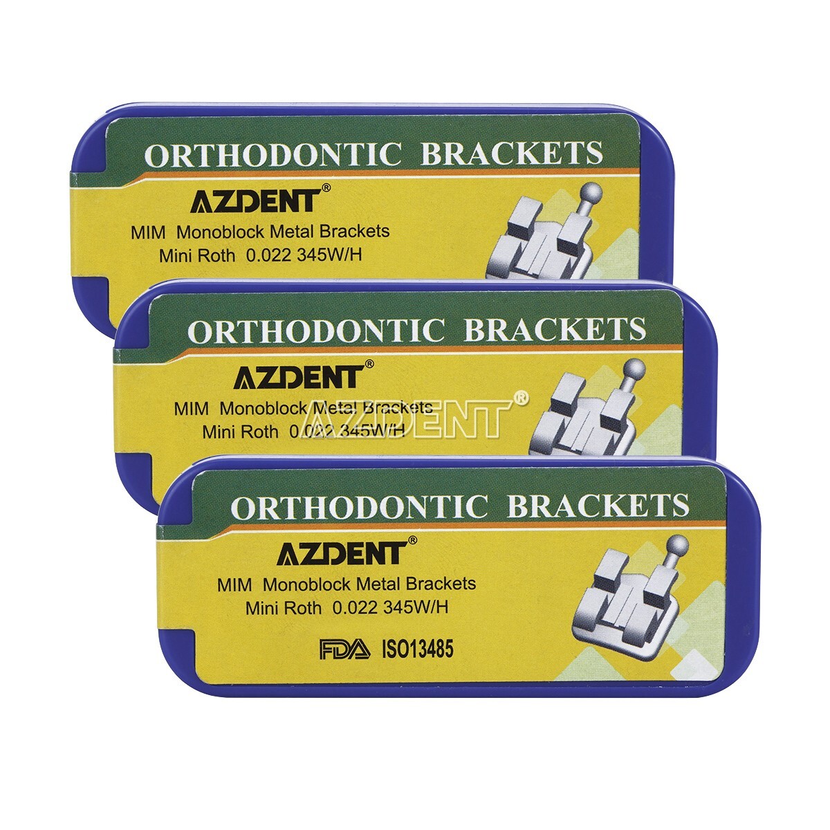 10Box AZDENT Orthodontic Dental Bracket Monoblock MIM Mini Roth.022 345 Hooks