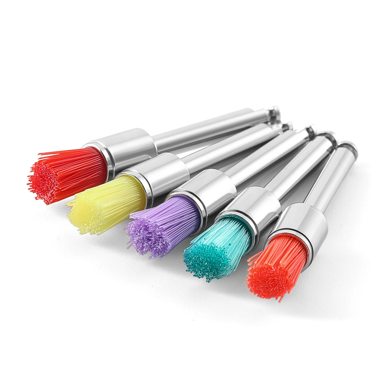 100Pc/P Mixed Color Nylon Latch Flat Polishing Polisher Prophy Bowl Dental Brush