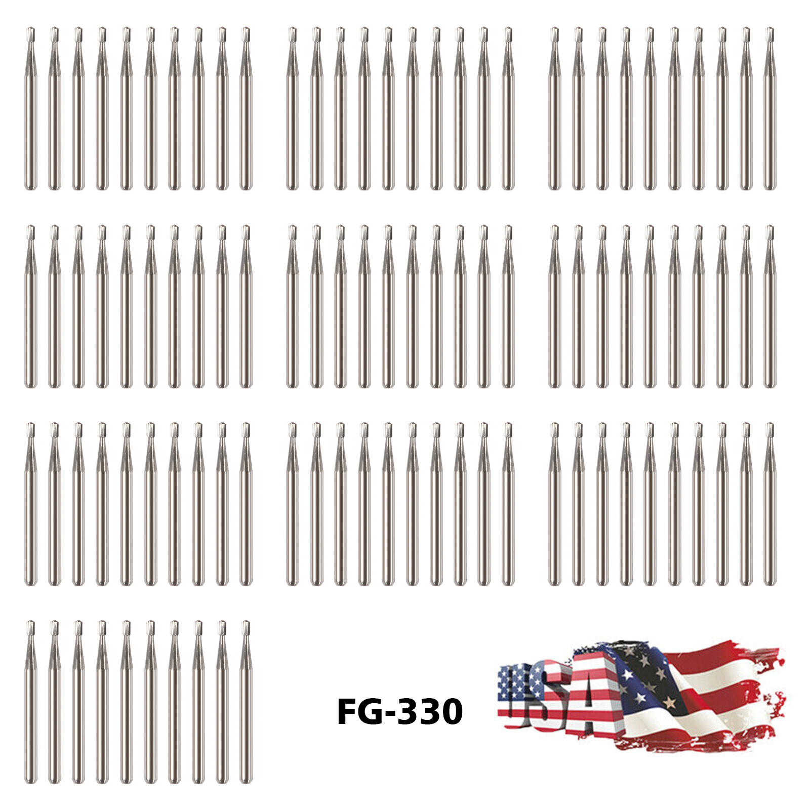 Dental Carbide Burs Tungsten Steel Bur FG # 330 Pear for High Speed Handpiece OR
