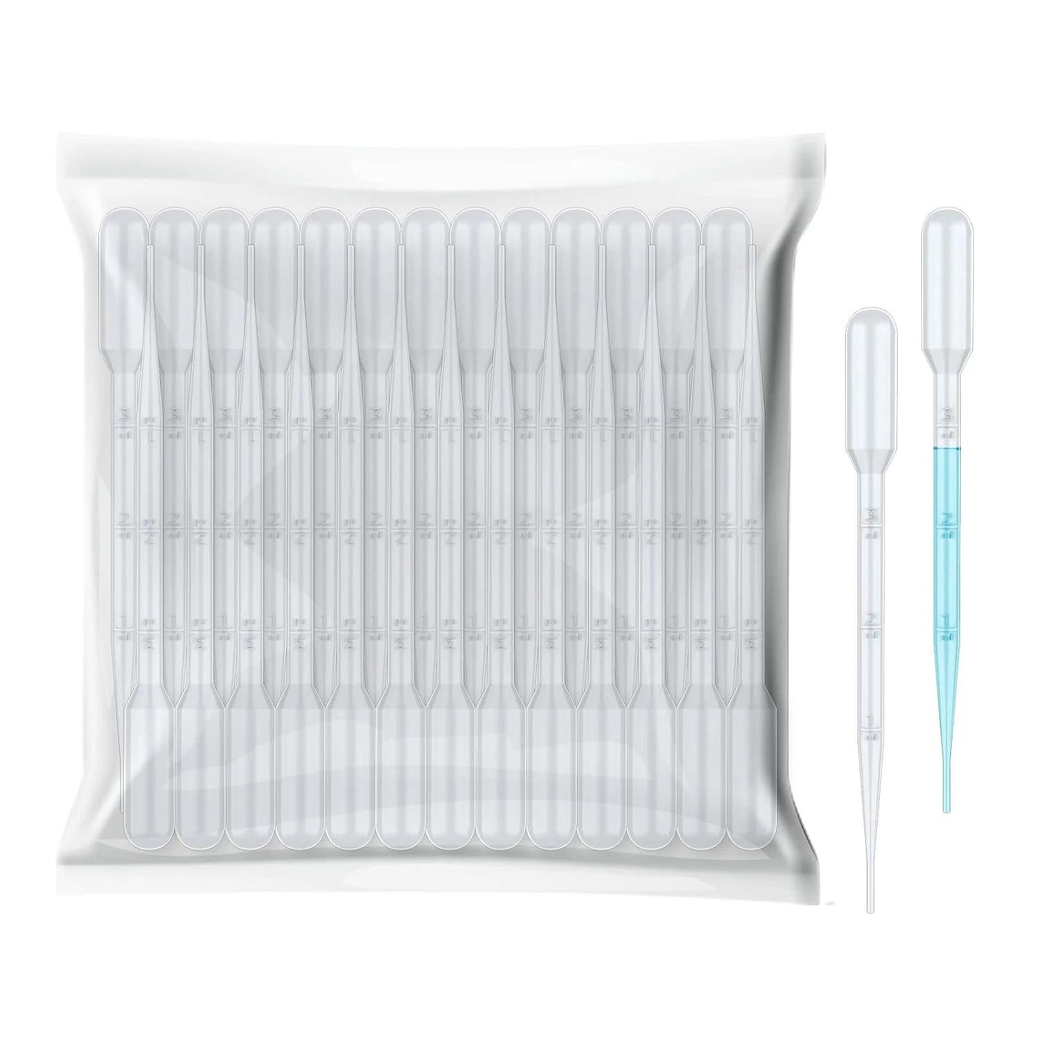 100pcs 3ml Disposable Plastic Transfer Pipettes Calibrated Dropper