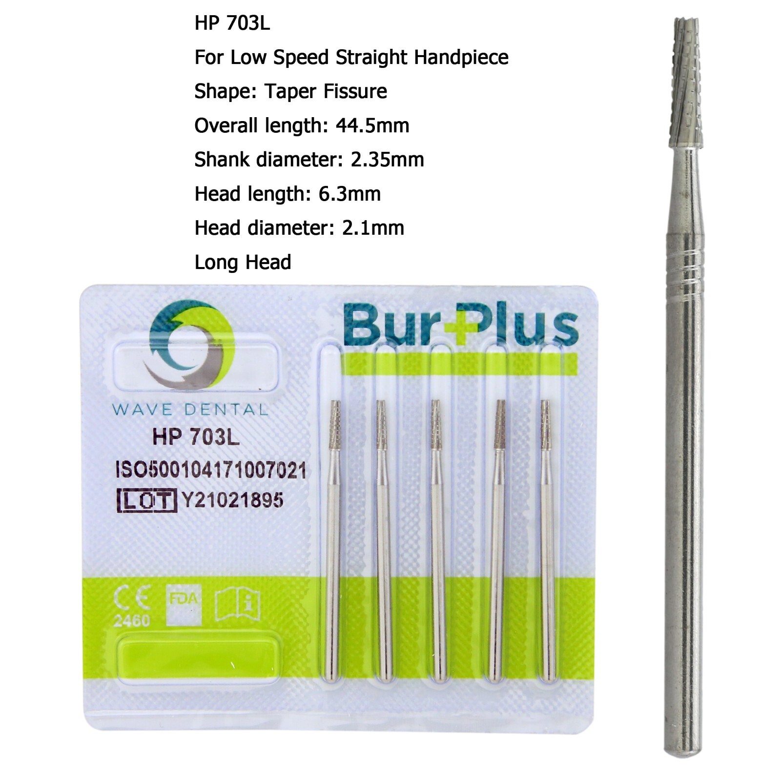 Wave Dental Carbide Burs Straight Surgical Burs Low Speed HP 557 702 703L 44.5mm