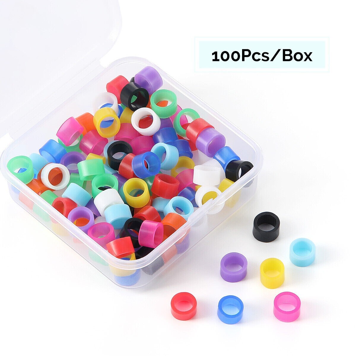 100 Pcs/Box Dental Instrument Hygienist Silicone Color Code Rings Bands Circle
