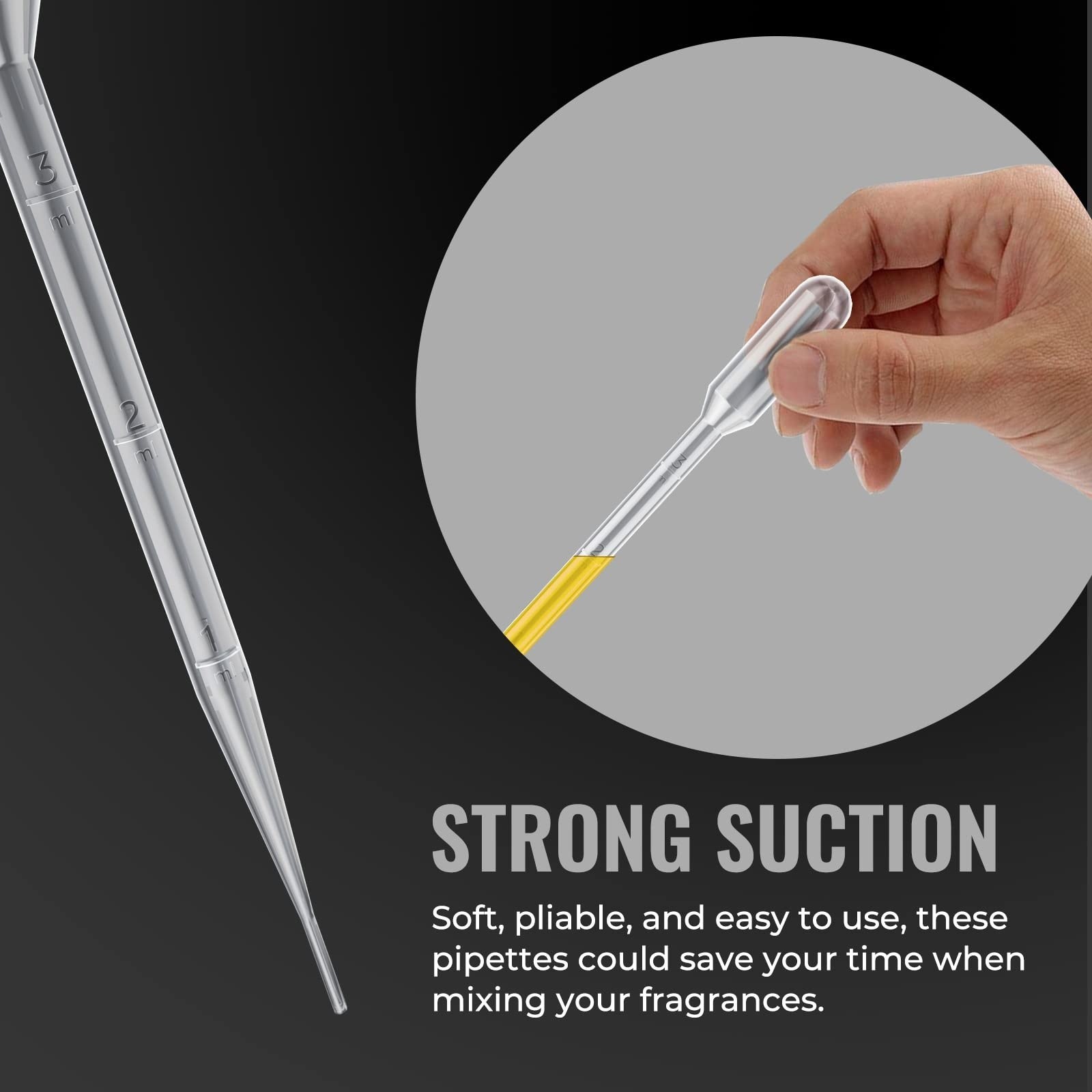 3mL Disposable Plastic Transfer Pipettes 20PCS Calibrated Dropper Set DIY