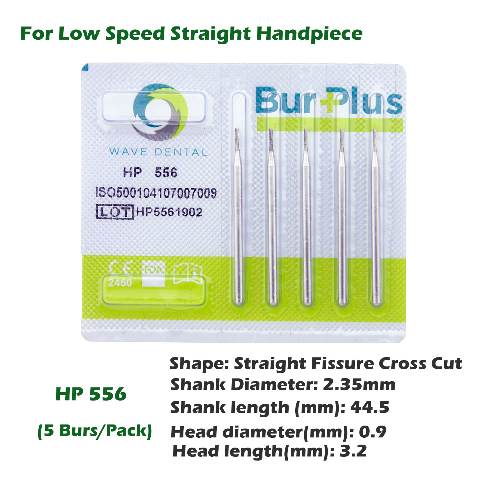 Wave Dental Carbide Bur Straight Handpiece Long Burs HP 555 557 558 559 563
