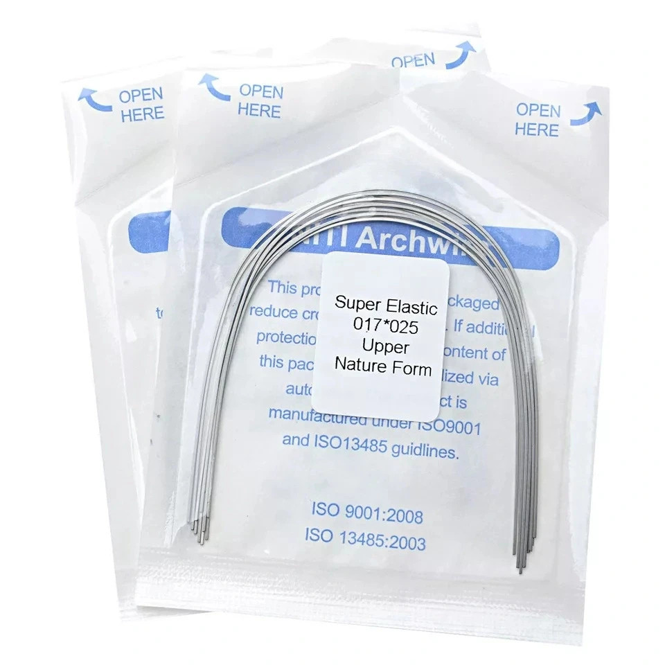10-100x Dental Ortho Arch Wire Niti Super Elastic Round Rectangular Natural Form