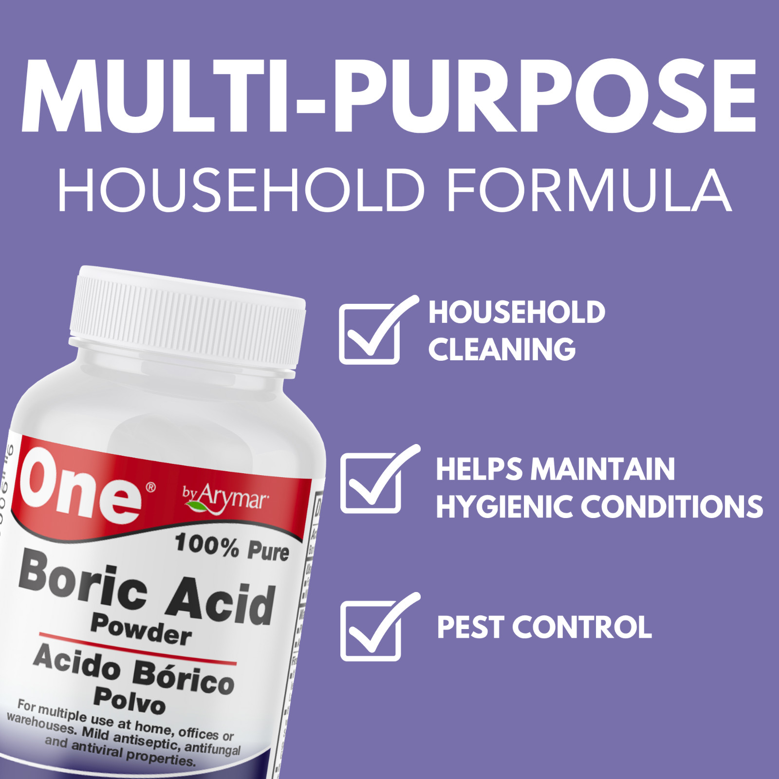 Arymar Multi-Use Boric Powder – Eco-Friendly Cleaning Solution, 8oz