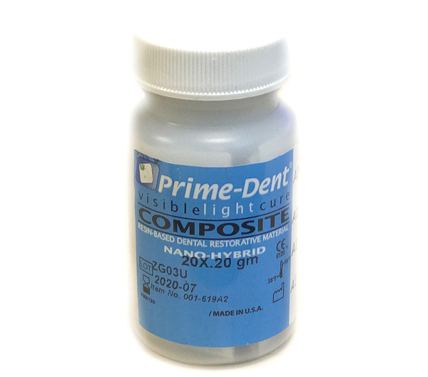 Prime-Dent Light Cure Nano-Hybrid Dental Composite 0.20g Compules – Body White