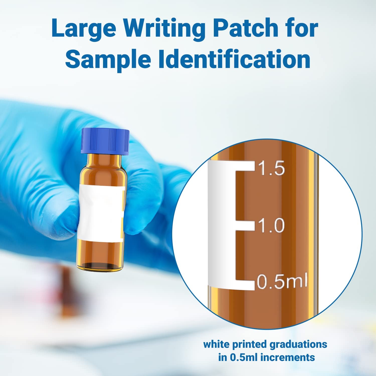 1000Pcs 2ml Glass Vials Autosampler Vial Amber 9-425 9mm Precision Screw Caps