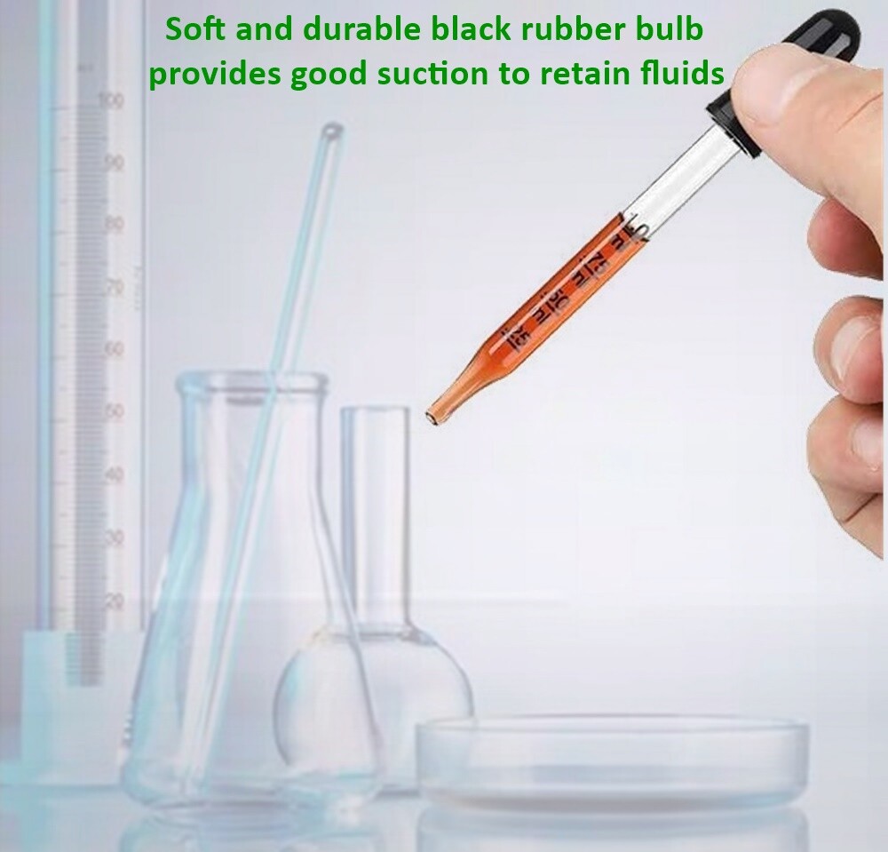Pack of 6 Medicine Art Essential Oils Eye Dropper Graduated 4″ Straight Tip 1ml