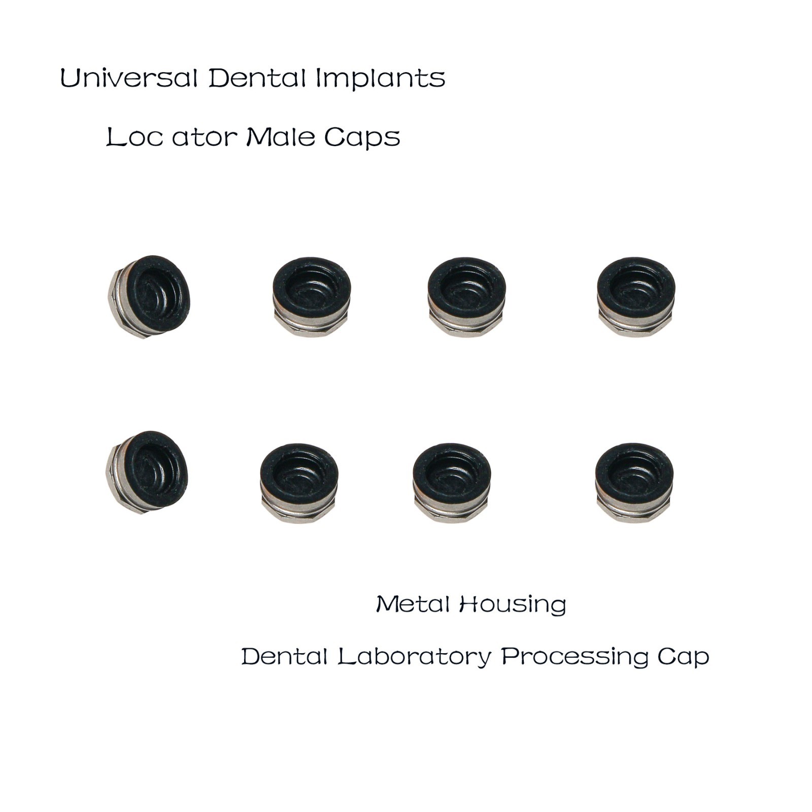 8Pcs Dental Locator Male Cap Implant Attachment Inserts Fit ZEST Anchors locator