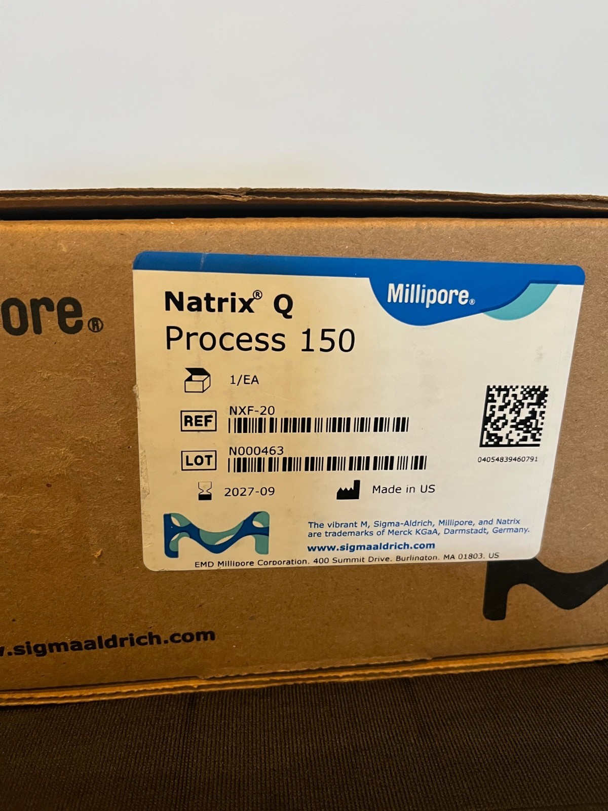 Millipore, Natrix Q, Process 150 NXF-20, Expiration Date 09/2027, New In Box