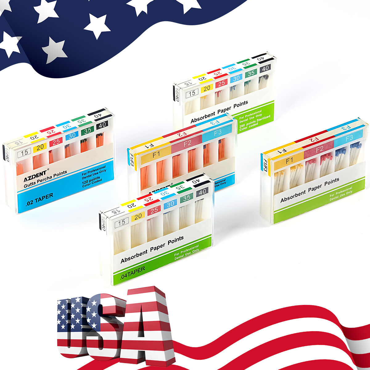 Puntas de gutapercha dental y papel absorbente Endo Endodoncia Absorbent CE&FDA