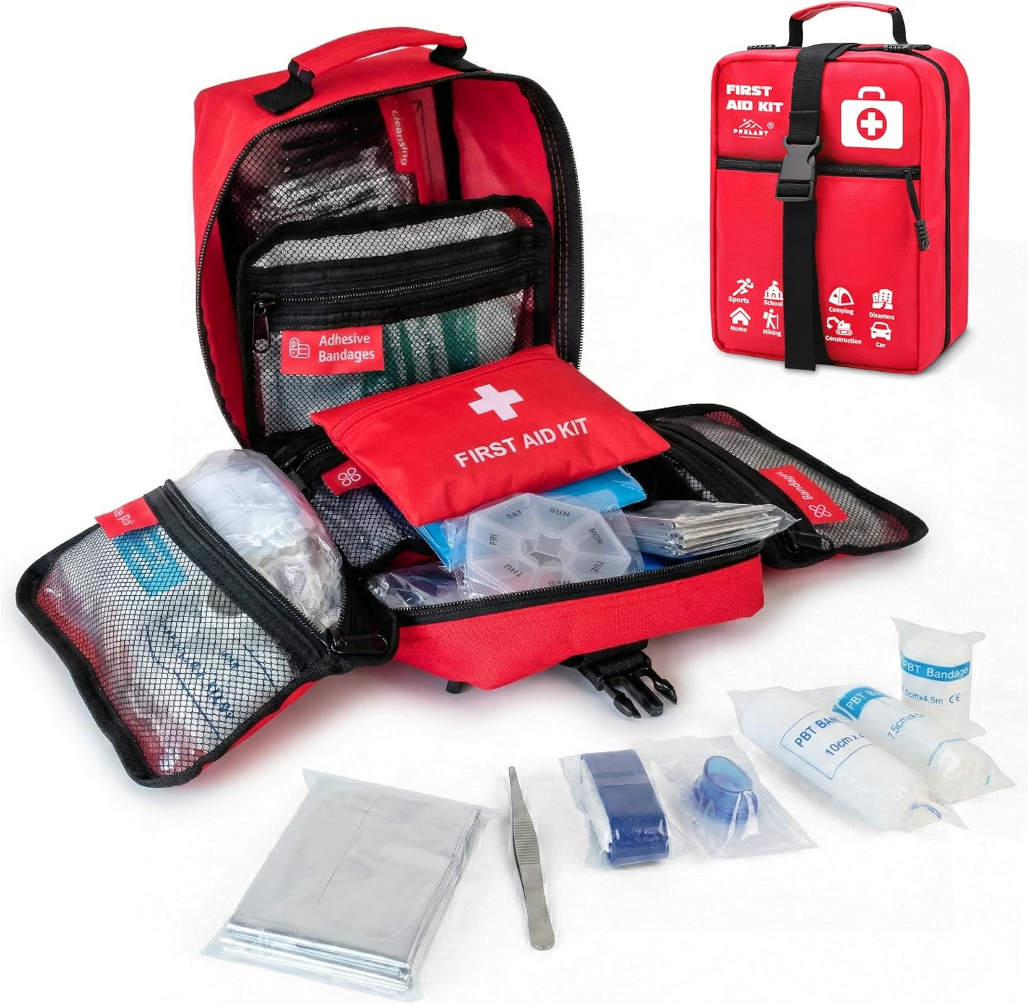 556-Pc Premium First Aid Kit, Trauma Bag for Home, Car, Sports, Work