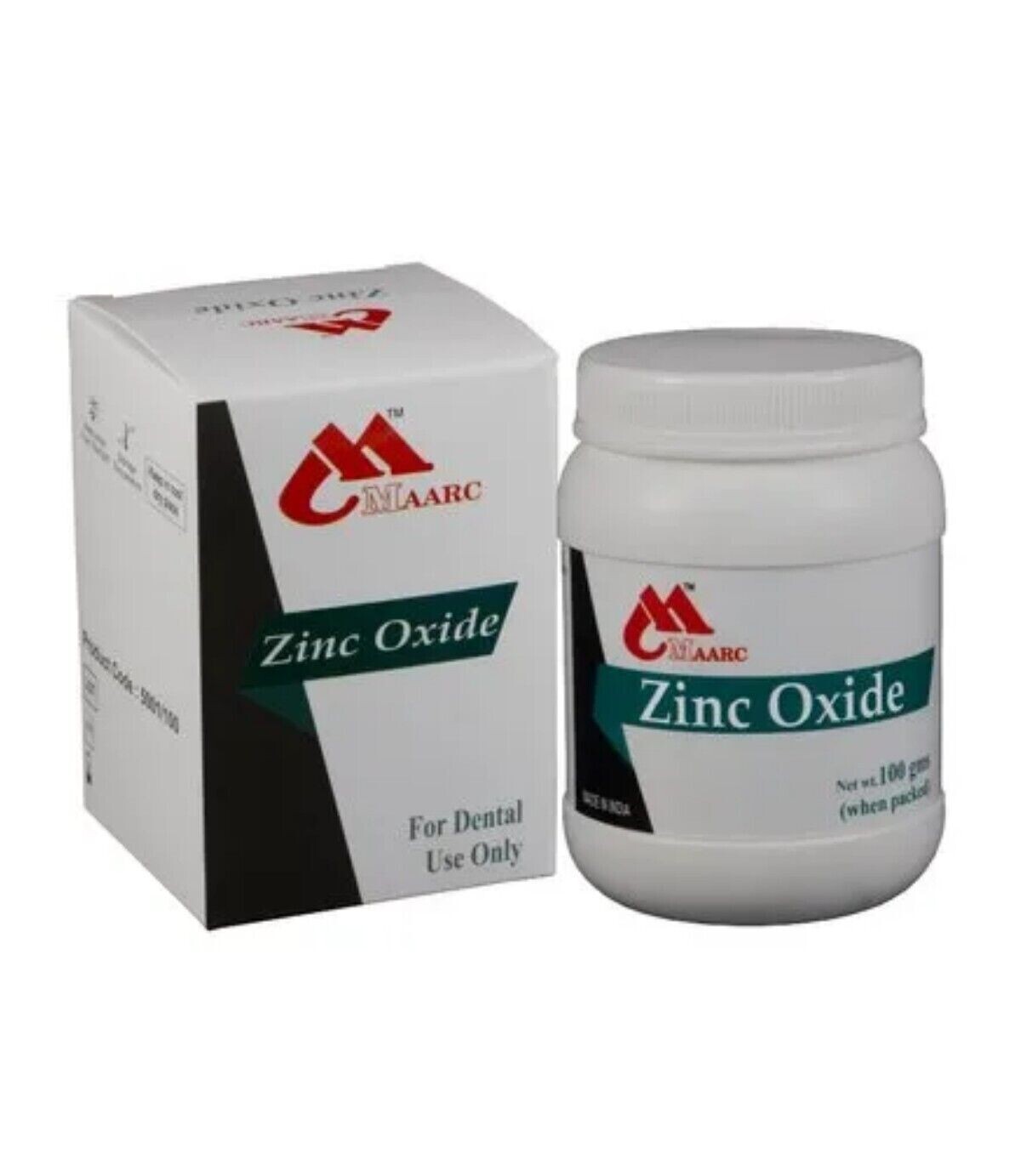 Maarc Zinc Ar senic Free, Pure Zinc Oxide Powder for Temporary Dental Dressing