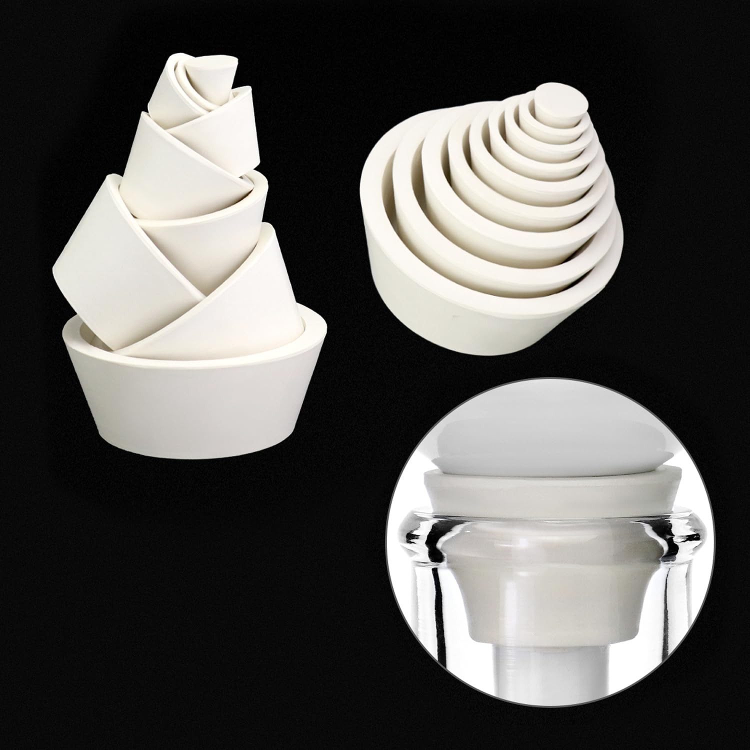 QWORK 1000ML Buchner Funnel Kit Filter Flask Set, 1L Vacuum 80mm Clear