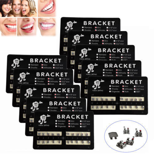 20pcs/pack Dental Orthodontic Metal Brackets Braces Mini Slot.018/022 345 Hooks