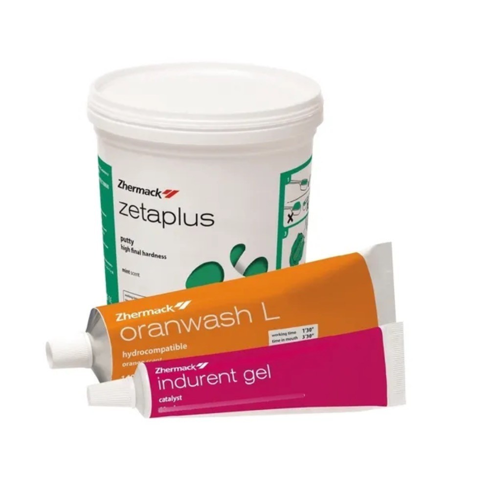 Zhermack ZetaPlus Kit Impression Putty 900ml + Oranwash 140ml+Indurent Gel 60ml.