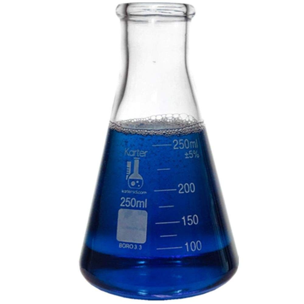 250ml Narrow Mouth Erlenmeyer Flask, 3.3 Borosilicate Glass, 213G28 (Single)