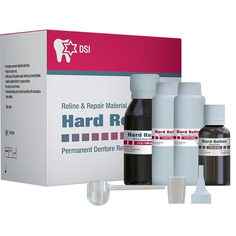 DSI RD128XH Hard Denture Reline Kit Translucent Pink 2/Pk 50gm