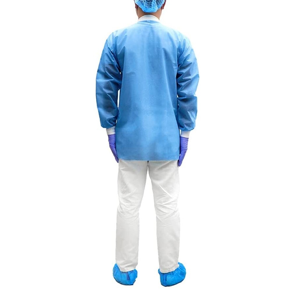 10-100Pcs Disposable Lab Jackets Unisex Hip-Length Lab Coats 45gsm (XL)