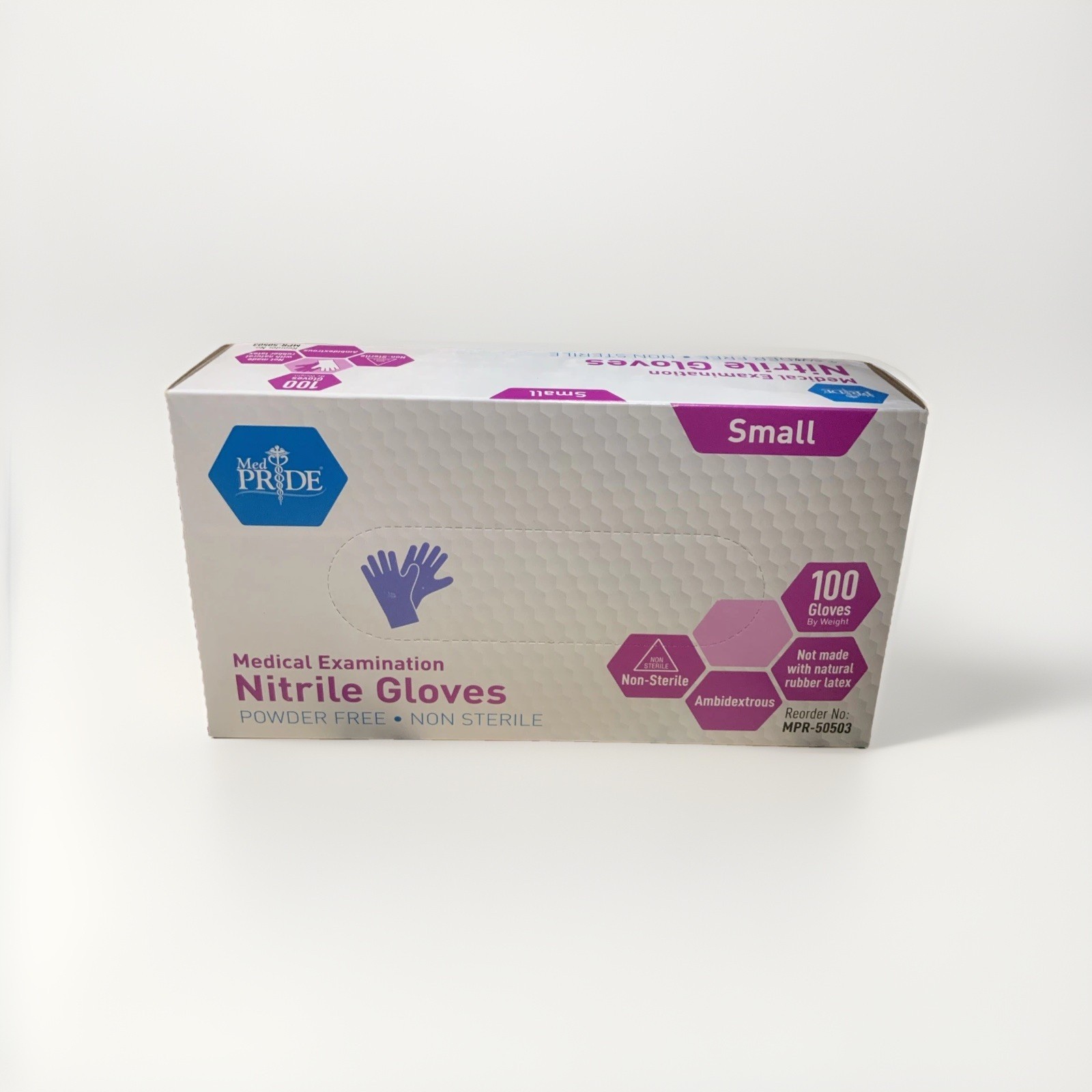 MedPride Nitrile Powder Free Small Exam Gloves 100 Pieces