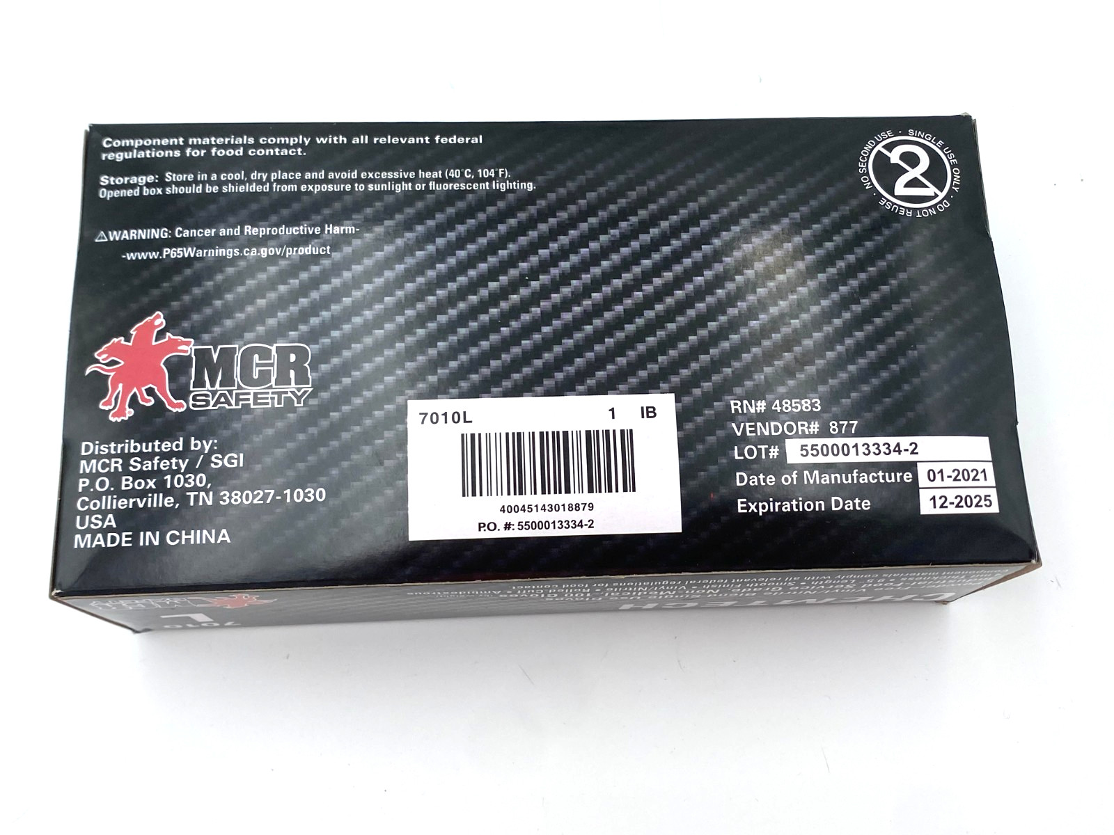 MCR 7010 Disposable Gloves 300 Count Nitrile Vinyl Powder Free L 3 Box Lot New