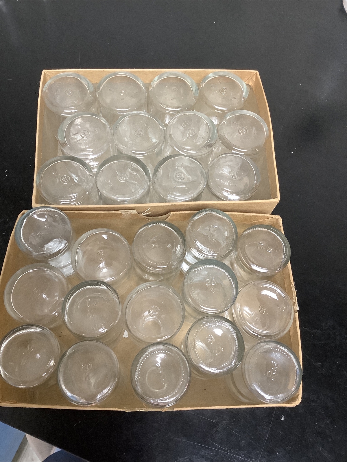 Lot Of 27 Various Sized Lab Glass Bottles Unbranded