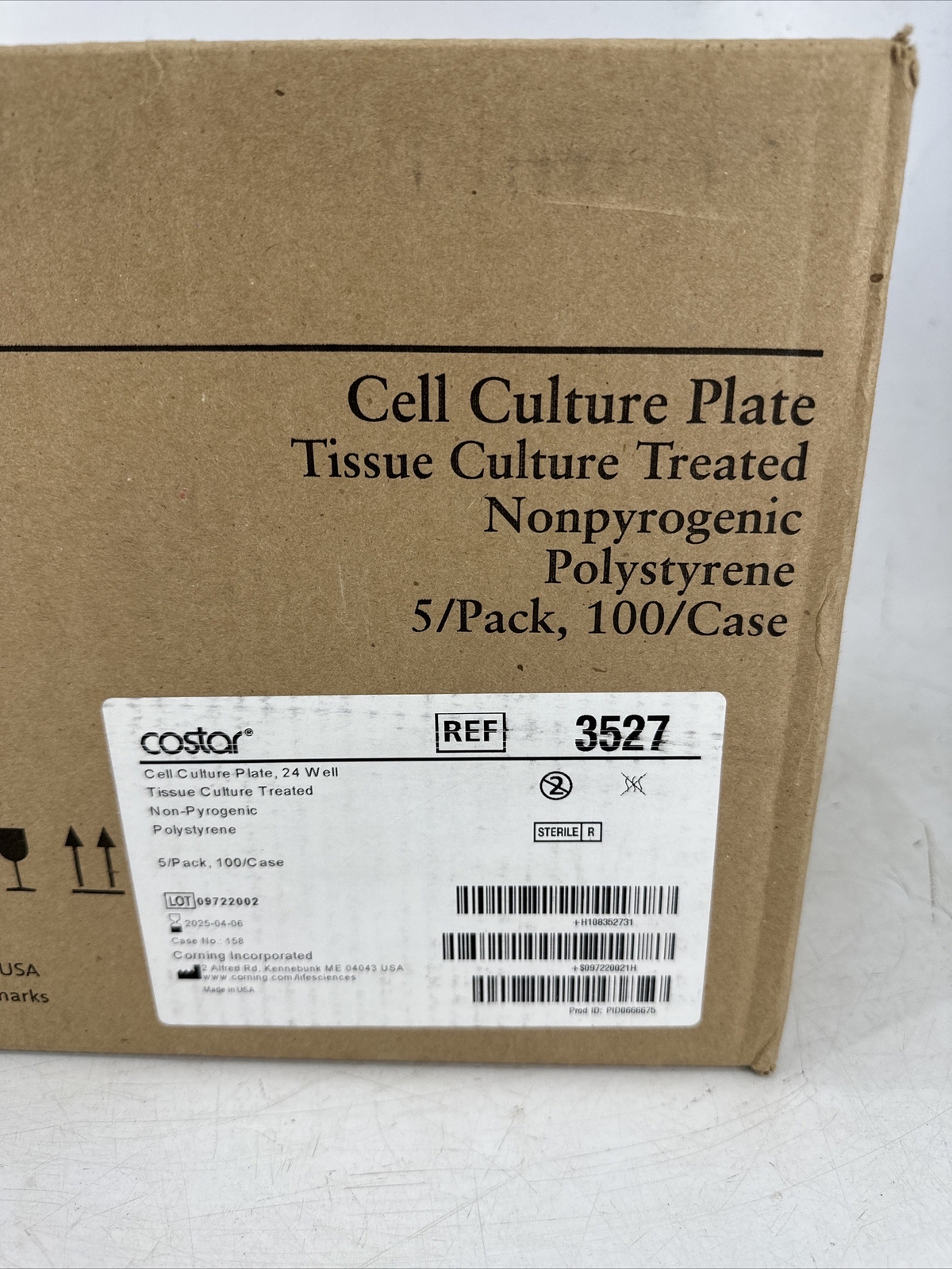 BOX OF 100 Corning Costar 3527 Cell Culture Plate 24 Well TC Treated NEW SEALED