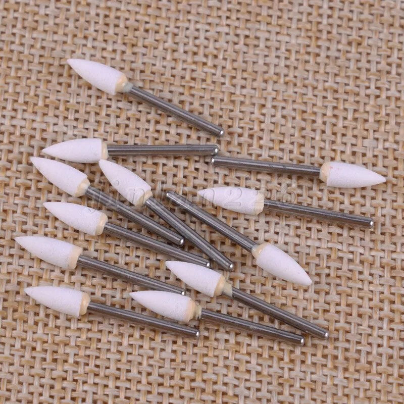 Dental White Polishing Stones – Flame FL2 FG – Arkansas Stone – Meta – 12 pieces