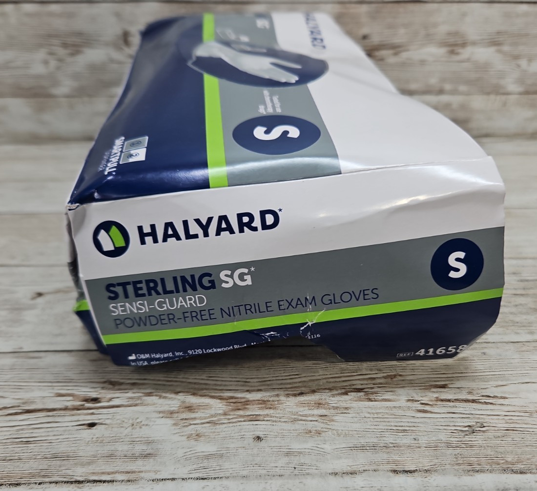 Halyard Sterling SG Nitrile Exam Gloves *6 CRUSHED Boxes* Size: SMALL Exp: 6/29