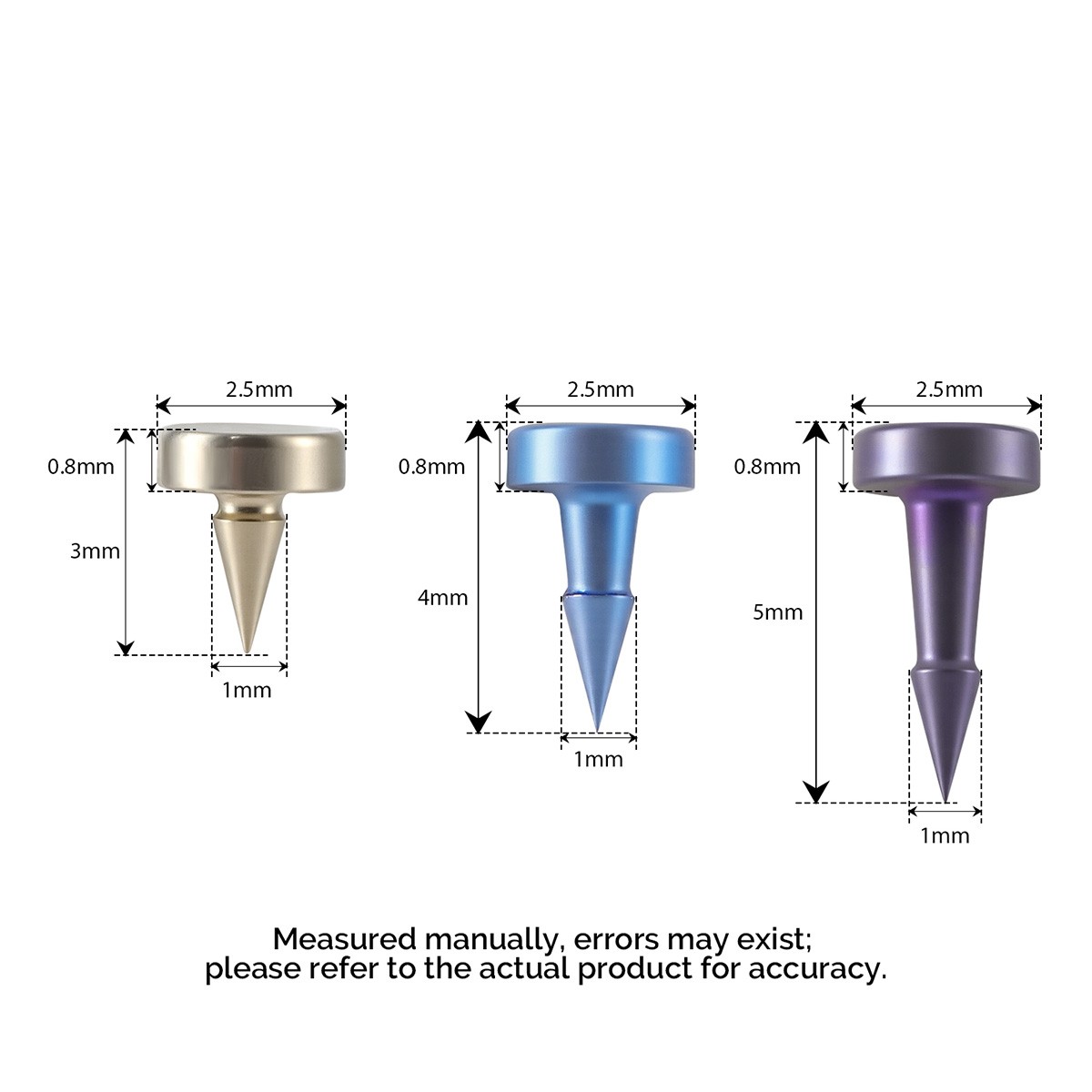 Dental Implant Membrane Tack Pin Flat Head Alloy Titanium Stabilization 3 Size